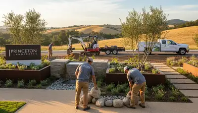 Landscaping crew providing yard maintenance in Chico, CA